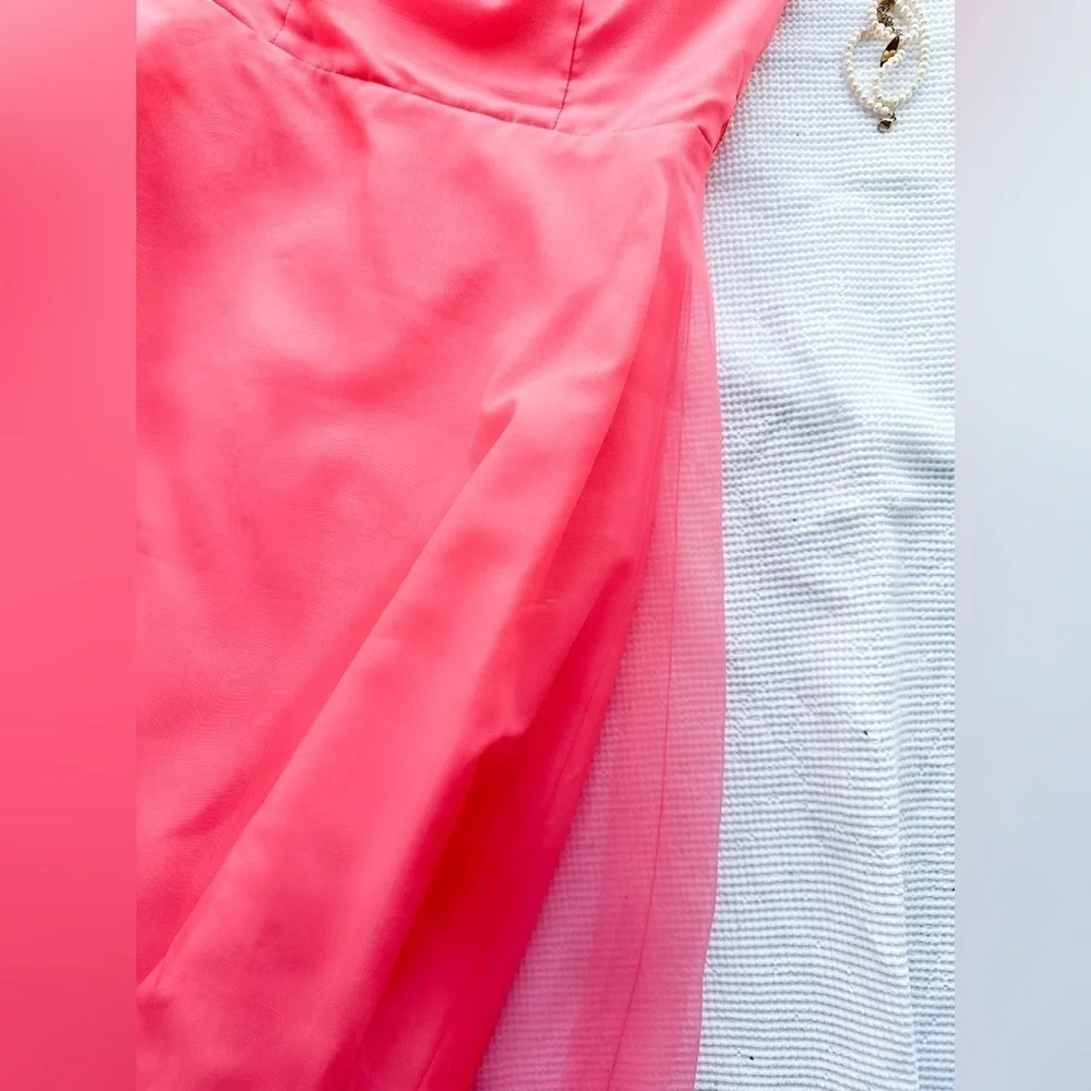 Alfred Angelo - Pink Coral Strapless Special Occasion Dress - Size 9 - Picture 8 of 15